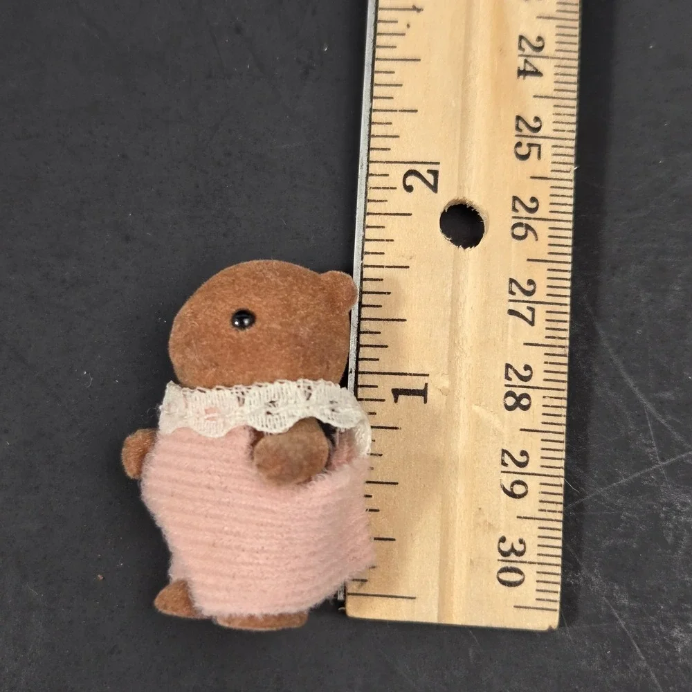 Vintage Calico Critters Sylvanian Families Bear Figures Set Blue Yellow Pink